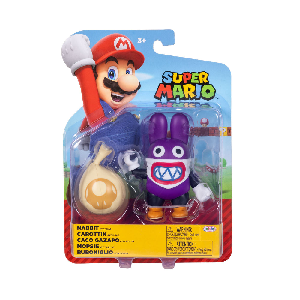Jakks Pacific - Super Mario 4.0in Figures - Nabbit w/ Bag
