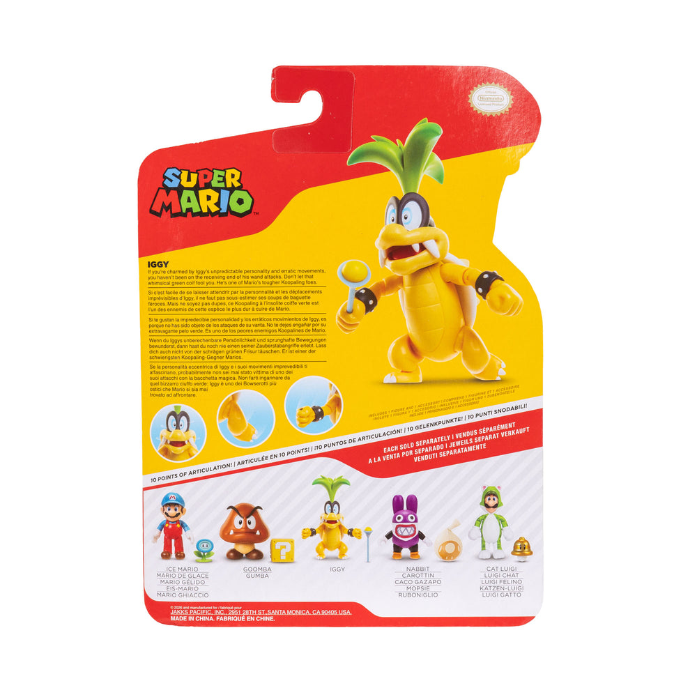 Jakks Pacific - Super Mario 4.0in Figures - Iggy Koopa w/ Wand