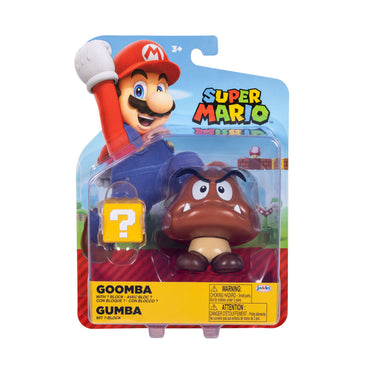 Jakks Pacific - Super Mario 4.0in Figures - Goomba w/ Question