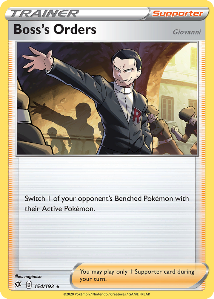 Pokemon | Boss's Orders (154/192) (Giovanni) [Sword & Shield: Rebel Clash] | The Nerd Merchant