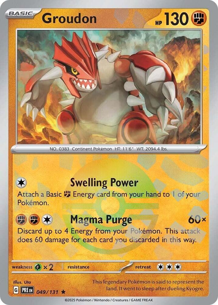 Pokemon | Groudon (049/131) (Poke Ball Pattern) [Scarlet & Violet: Prismatic Evolutions] | The Nerd Merchant