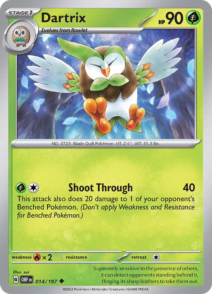 Pokemon | Dartrix (014/197) [Scarlet & Violet: Obsidian Flames] | The Nerd Merchant
