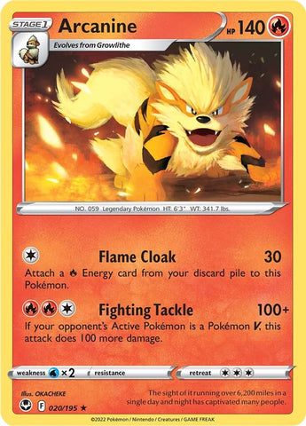 Pokemon | Arcanine (020/195) [Sword & Shield: Silver Tempest] | The Nerd Merchant