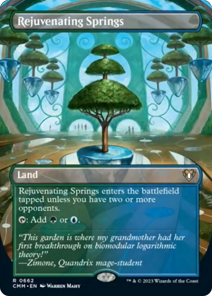 Magic | Rejuvenating Springs (Borderless Alternate Art) [Commander Masters] | The Nerd Merchant