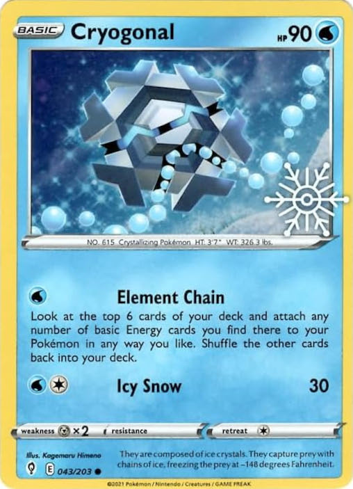 Pokemon | Cryogonal (043/203) (Holiday Calendar) [Sword & Shield: Evolving Skies] | The Nerd Merchant