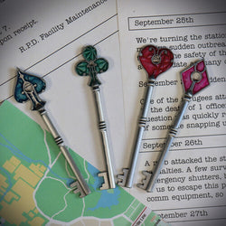 Resident Evil 2 - Set of Card Suit Keys (US Variants)
