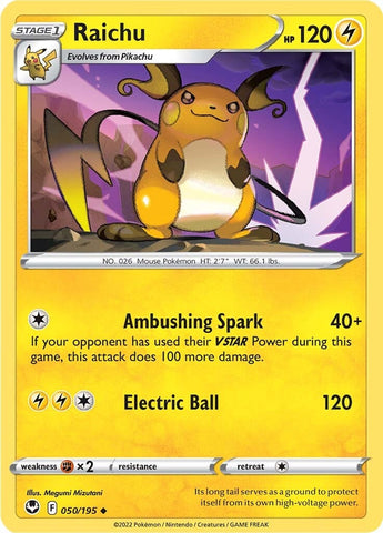 Pokemon | Raichu (050/195) [Sword & Shield: Silver Tempest] | The Nerd Merchant