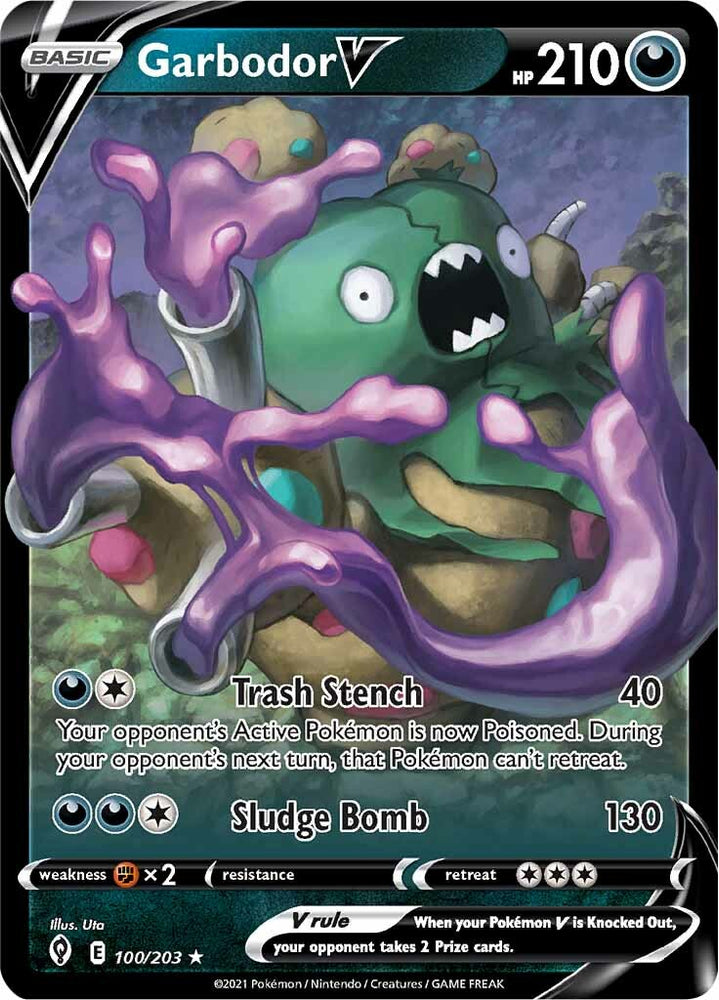 Pokemon | Garbodor V (100/203) [Sword & Shield: Evolving Skies] | The Nerd Merchant
