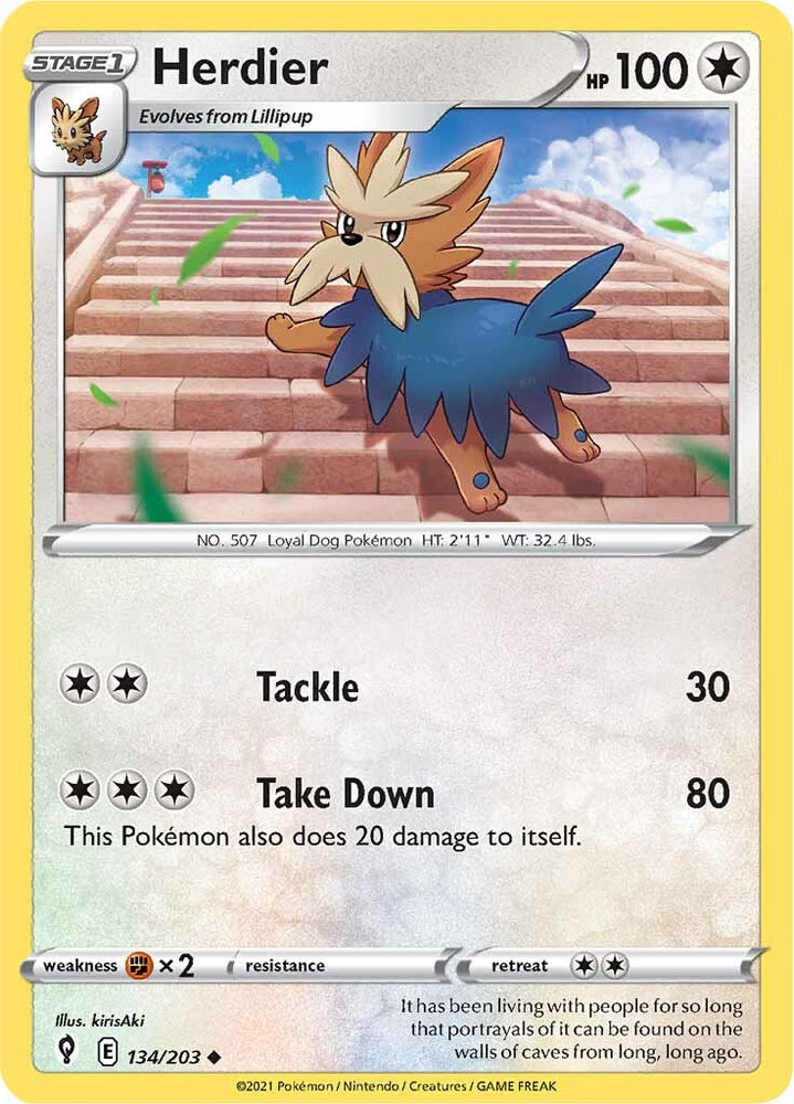 Pokemon | Herdier (134/203) [Sword & Shield: Evolving Skies] | The Nerd Merchant