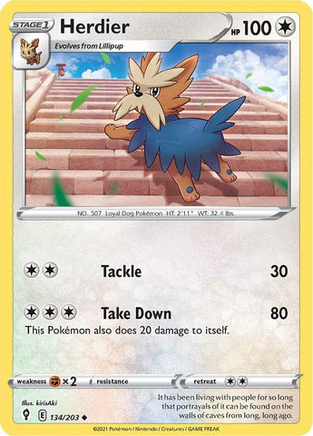 Pokemon | Herdier (134/203) [Sword & Shield: Evolving Skies] | The Nerd Merchant