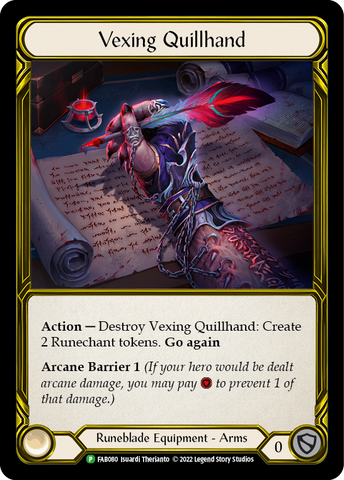 Vexing Quillhand (Golden) [FAB080] (Promo)  Cold Foil