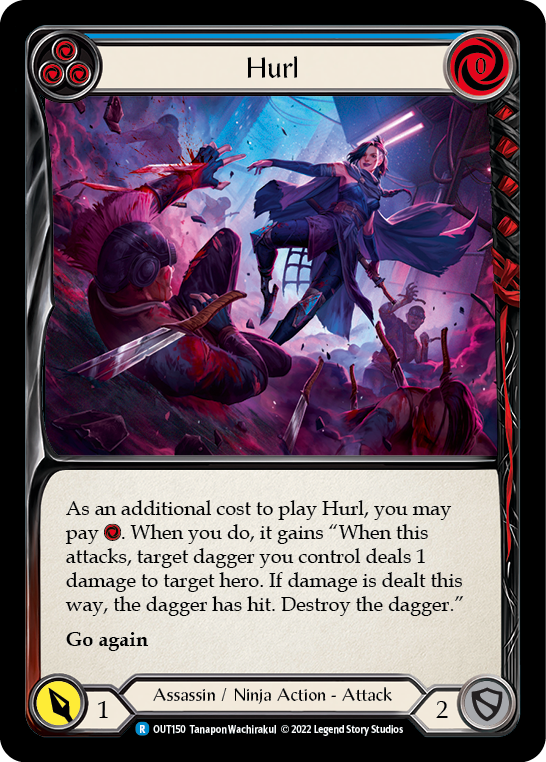 Flesh and Blood TCG | Hurl (Blue) [OUT150] (Outsiders)  Rainbow Foil | The Nerd Merchant