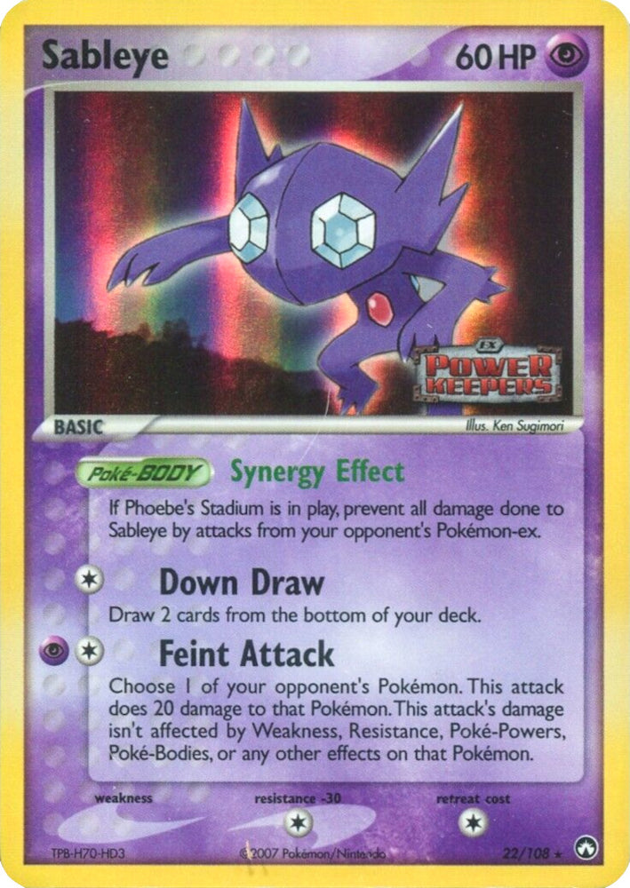 Pokemon | Sableye (22/108) (Stamped) [EX: Power Keepers] | The Nerd Merchant