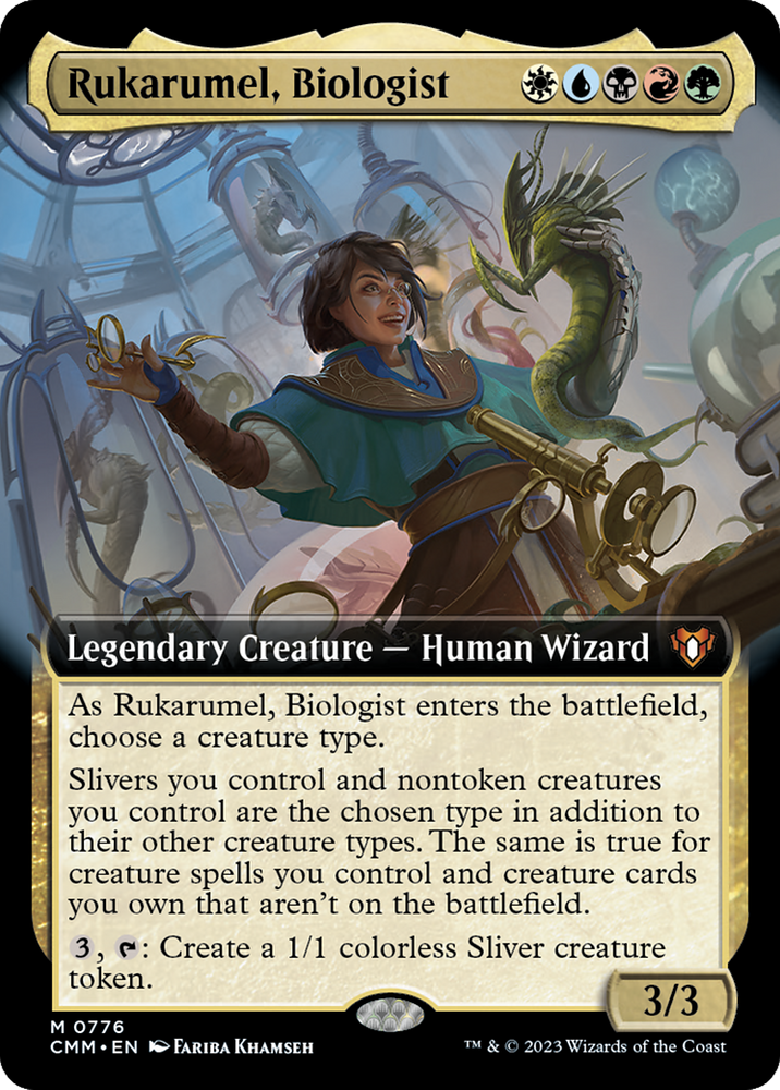 Magic | Rukarumel, Biologist (Extended Art) [Commander Masters] | The Nerd Merchant