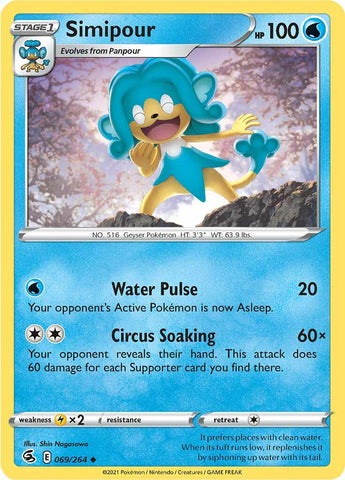 Pokemon | Simipour (069/264) [Sword & Shield: Fusion Strike] | The Nerd Merchant