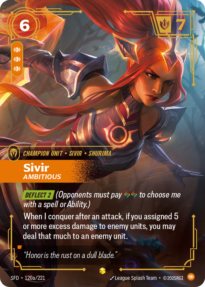 Sivir, Ambitious (Alt Foil) - Spiritforged #120