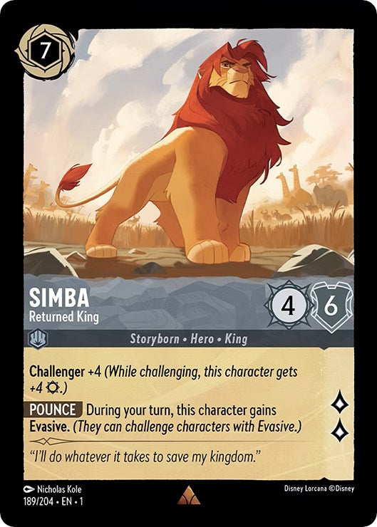 Lorcana | Simba - Returned King (189/204) [The First Chapter] | The Nerd Merchant