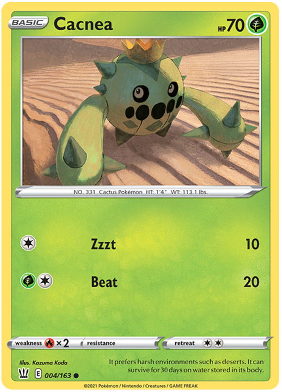 Pokemon | Cacnea (004/163) [Sword & Shield: Battle Styles] | The Nerd Merchant