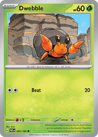 Pokemon | Dwebble (006/182) [Scarlet & Violet: Paradox Rift] | The Nerd Merchant