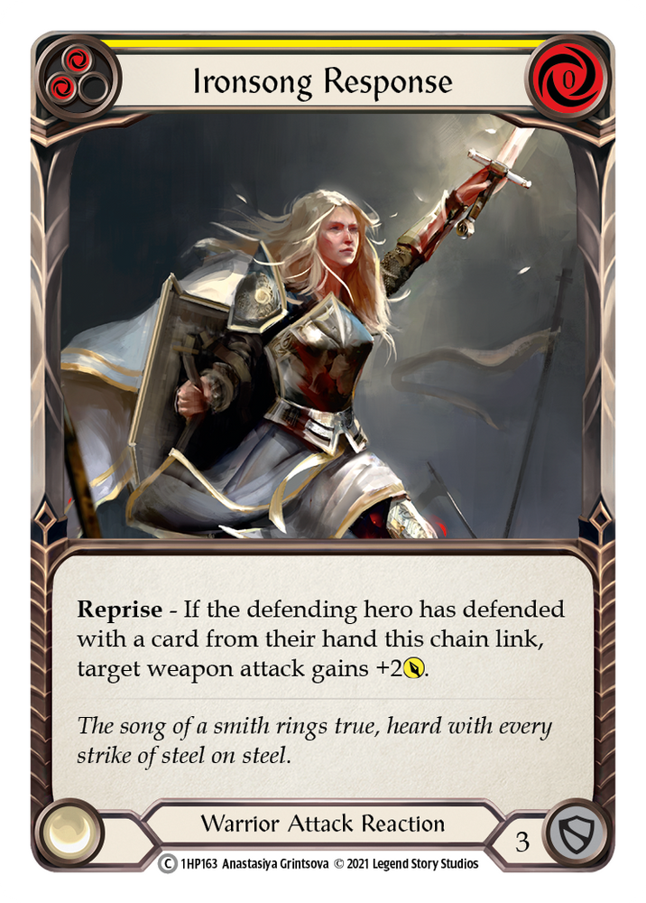 Flesh and Blood TCG | Ironsong Response (Yellow) [1HP163] (History Pack 1) | The Nerd Merchant