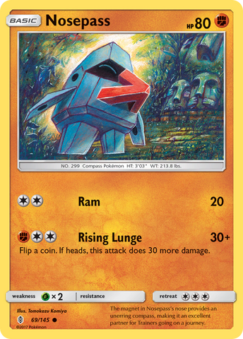 Pokemon | Nosepass (69/145) [Sun & Moon: Guardians Rising] | The Nerd Merchant