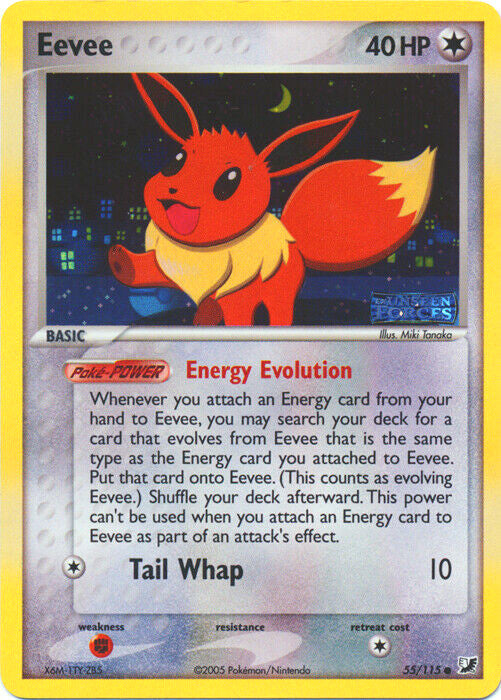 Pokemon | Eevee (55/115) (Stamped) [EX: Unseen Forces] | The Nerd Merchant