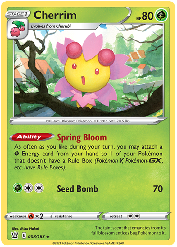 Pokemon | Cherrim (008/163) [Sword & Shield: Battle Styles] | The Nerd Merchant