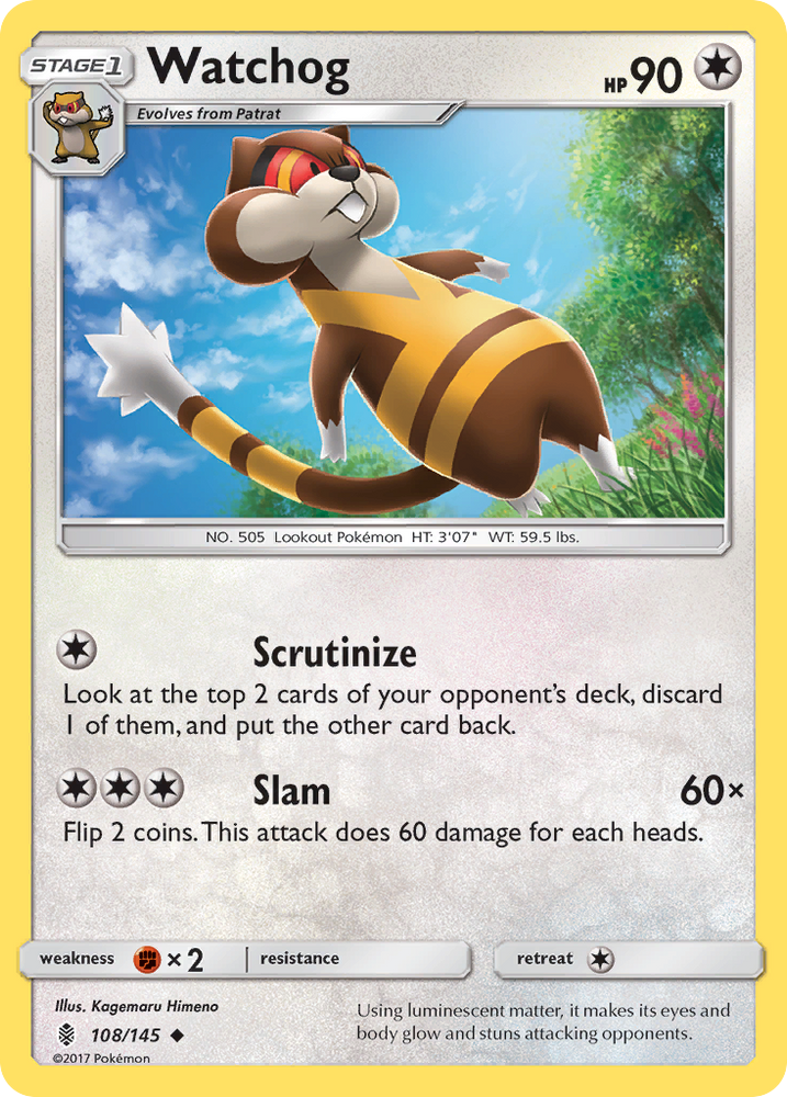 Pokemon | Watchog (108/145) [Sun & Moon: Guardians Rising] | The Nerd Merchant