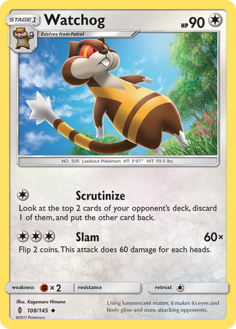 Pokemon | Watchog (108/145) [Sun & Moon: Guardians Rising] | The Nerd Merchant