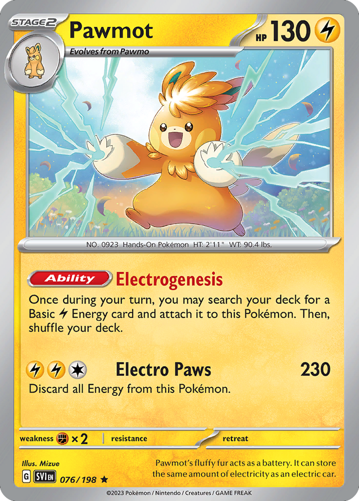 Pokemon | Pawmot (076/198) (Line Holo) [Scarlet & Violet: Base Set] | The Nerd Merchant