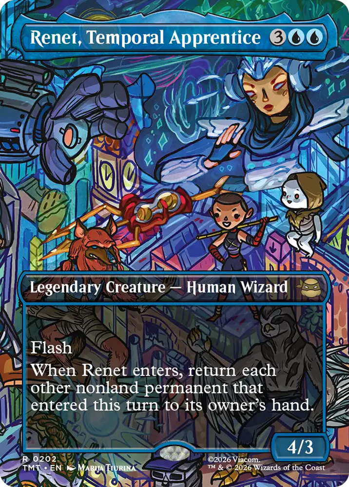 Magic | Renet, Temporal Apprentice (Borderless) [Teenage Mutant Ninja Turtles] | The Nerd Merchant
