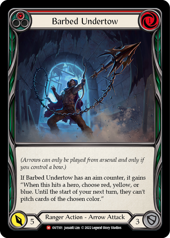 Flesh and Blood TCG | Barbed Undertow [OUT101] (Outsiders)  Rainbow Foil | The Nerd Merchant