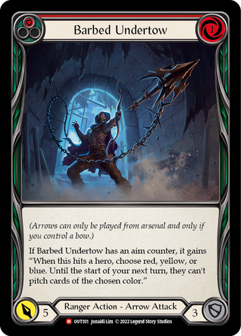 Flesh and Blood TCG | Barbed Undertow [OUT101] (Outsiders)  Rainbow Foil | The Nerd Merchant