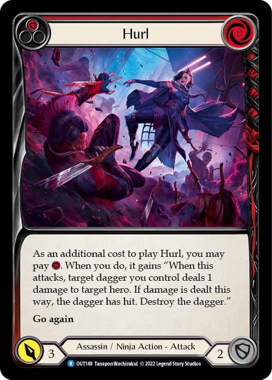 Flesh and Blood TCG | Hurl (Red) [OUT148] (Outsiders)  Rainbow Foil | The Nerd Merchant