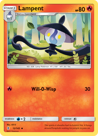 Pokemon | Lampent (12/145) [Sun & Moon: Guardians Rising] | The Nerd Merchant