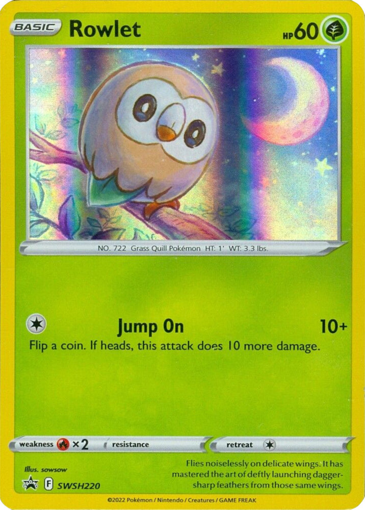 Pokemon | Rowlet (SWSH220) (Cosmos Holo) [Sword & Shield: Black Star Promos] | The Nerd Merchant