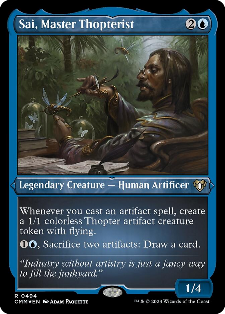 Magic | Sai, Master Thopterist (Foil Etched) [Commander Masters] | The Nerd Merchant