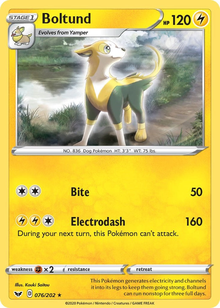 Pokemon | Boltund (076/202) (Theme Deck Exclusive) [Sword & Shield: Base Set] | The Nerd Merchant