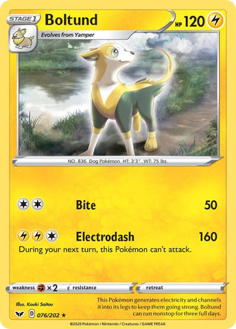 Pokemon | Boltund (076/202) (Theme Deck Exclusive) [Sword & Shield: Base Set] | The Nerd Merchant