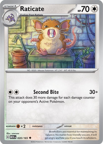 Pokemon | Raticate (020/165) [Scarlet & Violet 151] | The Nerd Merchant