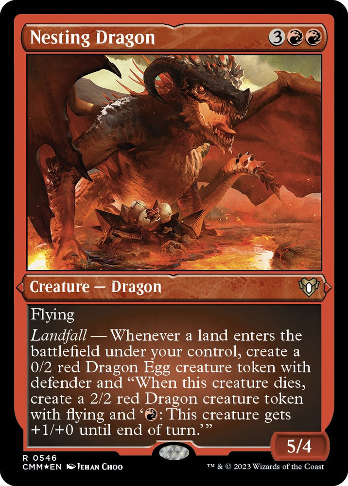 Magic | Nesting Dragon (Foil Etched) [Commander Masters] | The Nerd Merchant