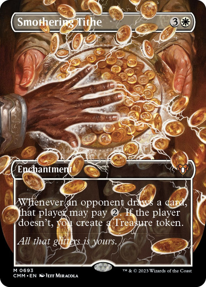 Magic | Smothering Tithe (Borderless Alternate Art) [Commander Masters] | The Nerd Merchant