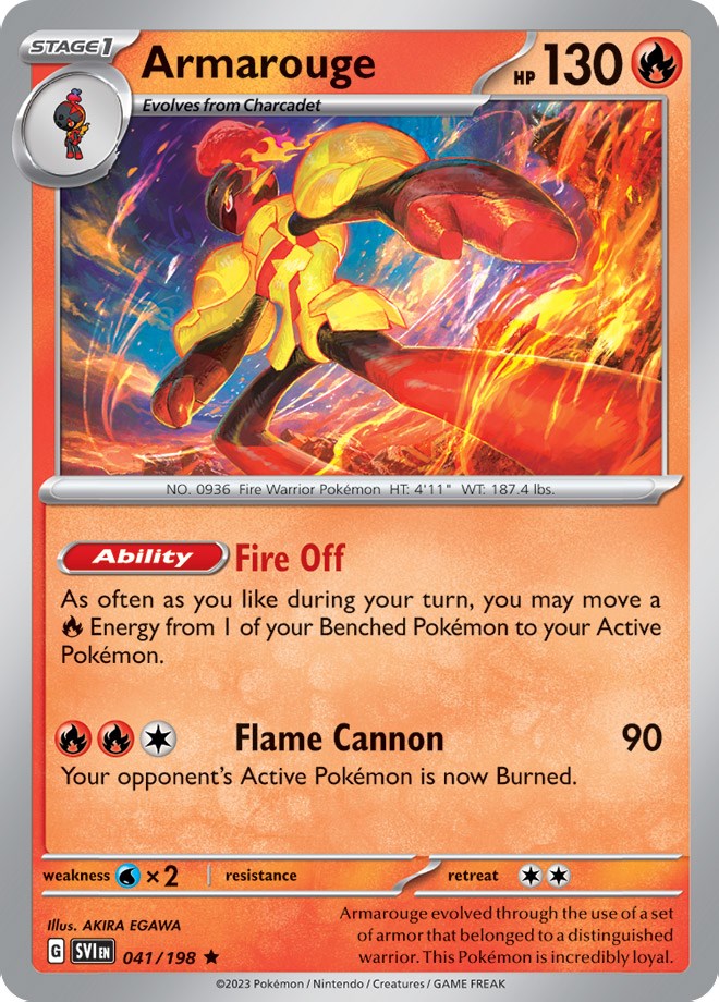 Pokemon | Armarouge (041/198) (Line Holo) [Scarlet & Violet: Base Set] | The Nerd Merchant