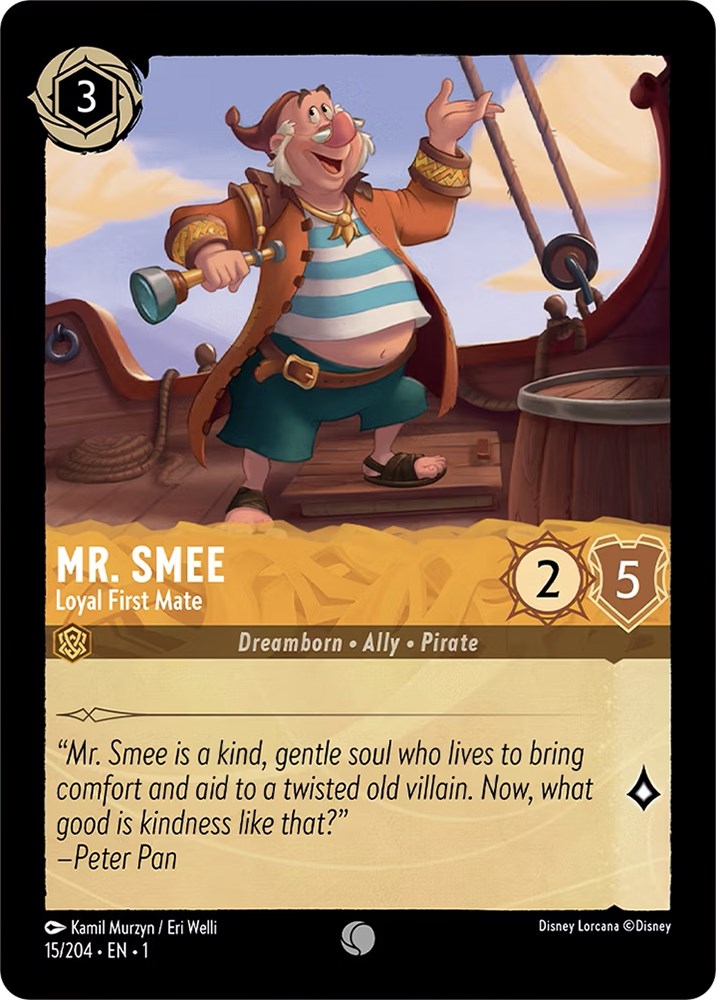 Lorcana | Mr. Smee - Loyal First Mate (15/204) [The First Chapter] | The Nerd Merchant