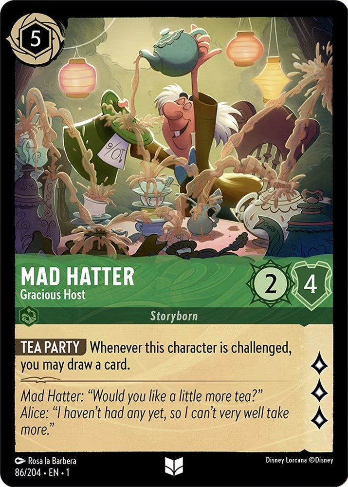 Lorcana | Mad Hatter - Gracious Host (86/204) [The First Chapter] | The Nerd Merchant