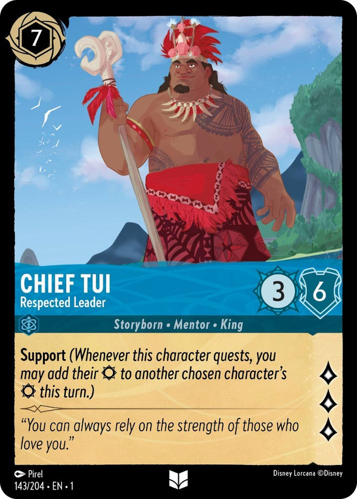 Lorcana | Chief Tui - Respected Leader (143/204) [The First Chapter] | The Nerd Merchant