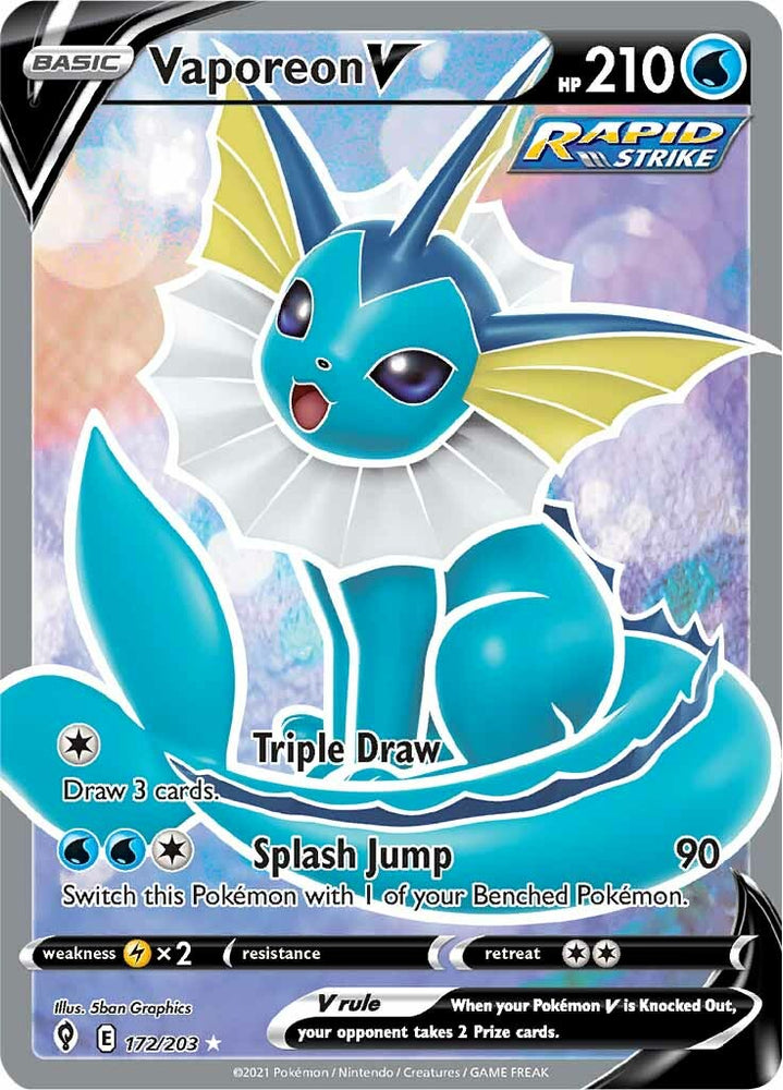Pokemon | Vaporeon V (172/203) [Sword & Shield: Evolving Skies] | The Nerd Merchant