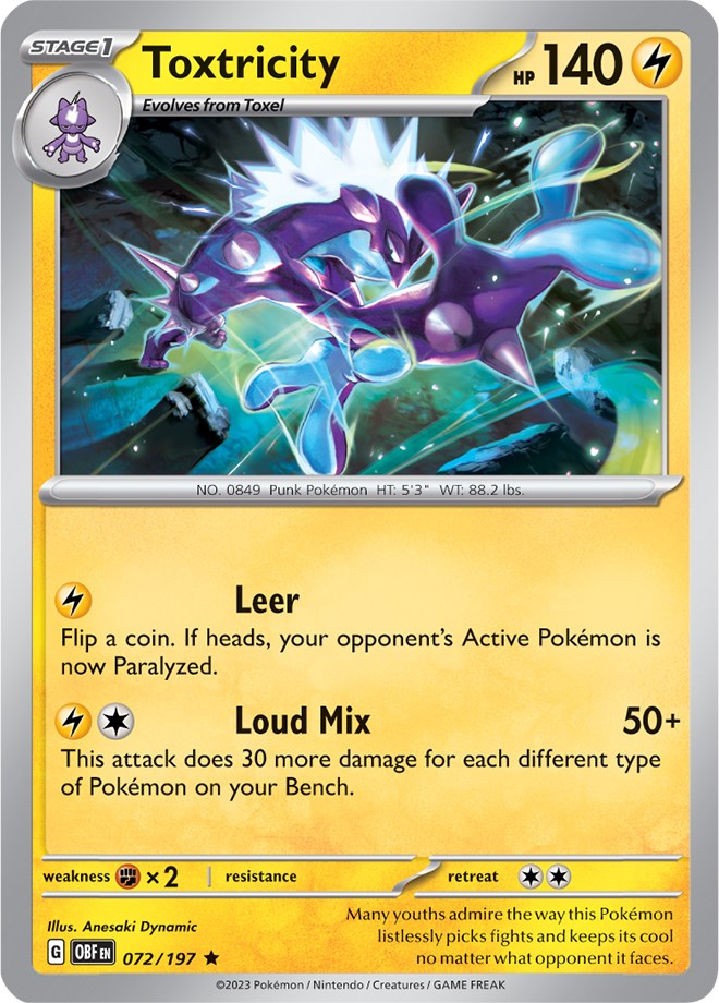 Pokemon | Toxtricity (072/197) (Theme Deck Exclusive) [Scarlet & Violet: Obsidian Flames] | The Nerd Merchant