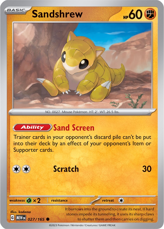 Pokemon | Sandshrew (027/165) [Scarlet & Violet 151] | The Nerd Merchant