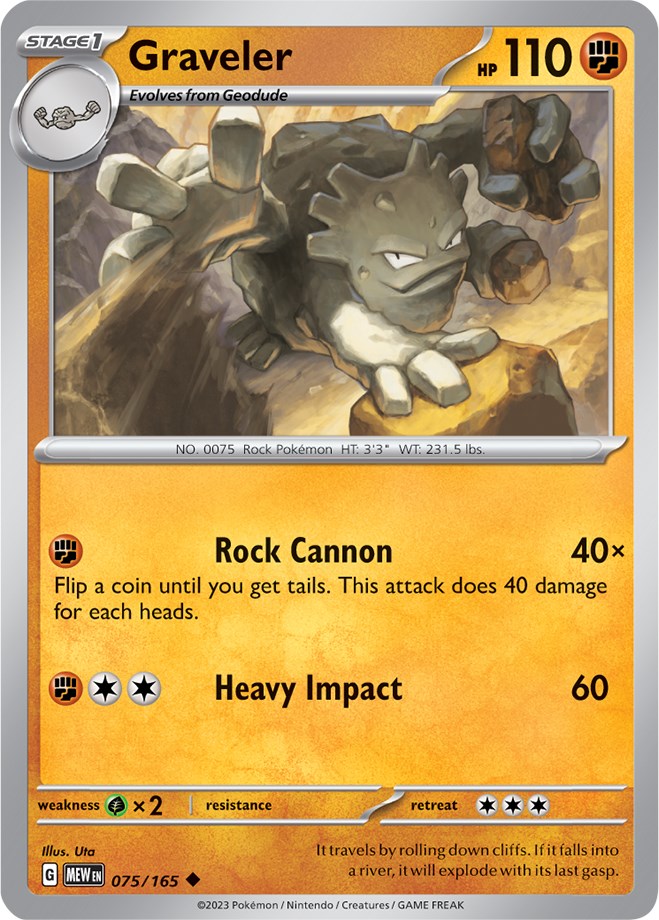 Pokemon | Graveler (075/165) [Scarlet & Violet 151] | The Nerd Merchant